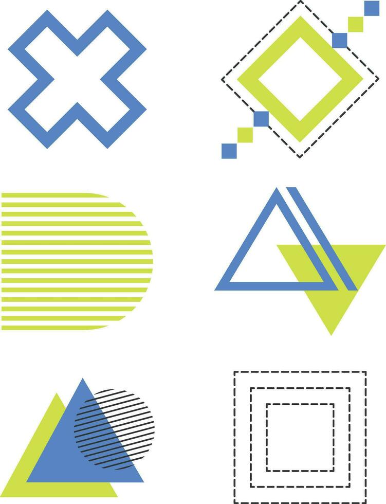 Memphis Geometric. Memphis design, retro element for design decoration. Trendy collection  vector geometric shapes.