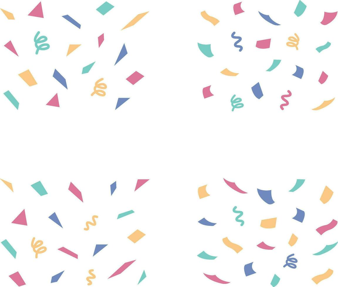 Colorful Confetti Party.  And Ribbon On Celebration And Party Event Background. Colorful. Vector illustration