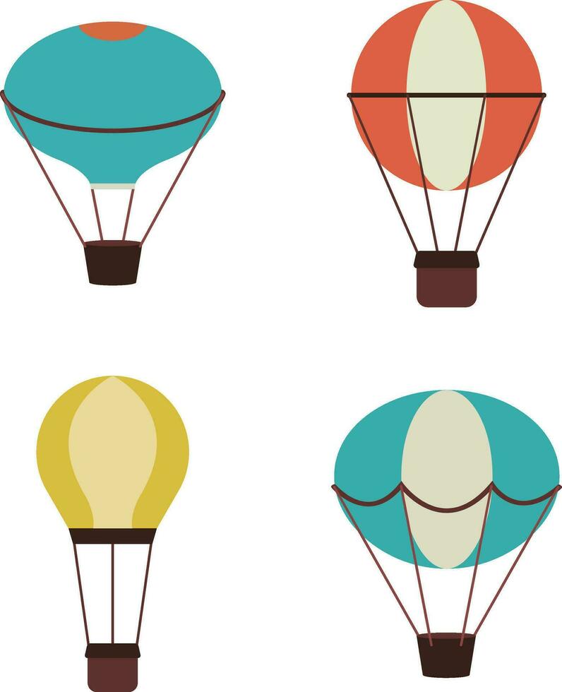 Element hot air balloon isolated on white background. Vector illustration