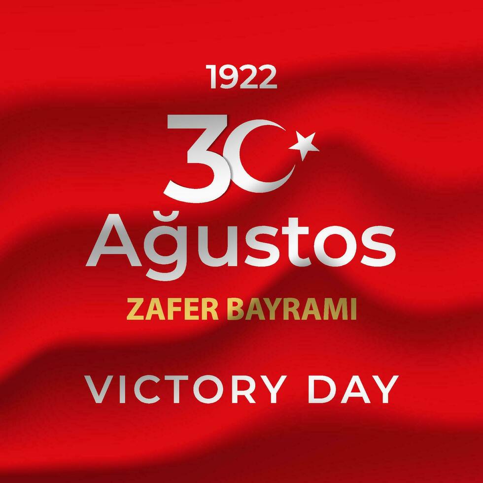 realistic 30 Agustos zafer bayrami illustration concept vector