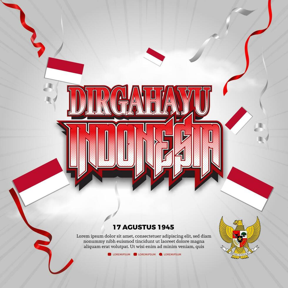 Independence Day of the Republic of Indonesia. Illustration for independence day poster design vector