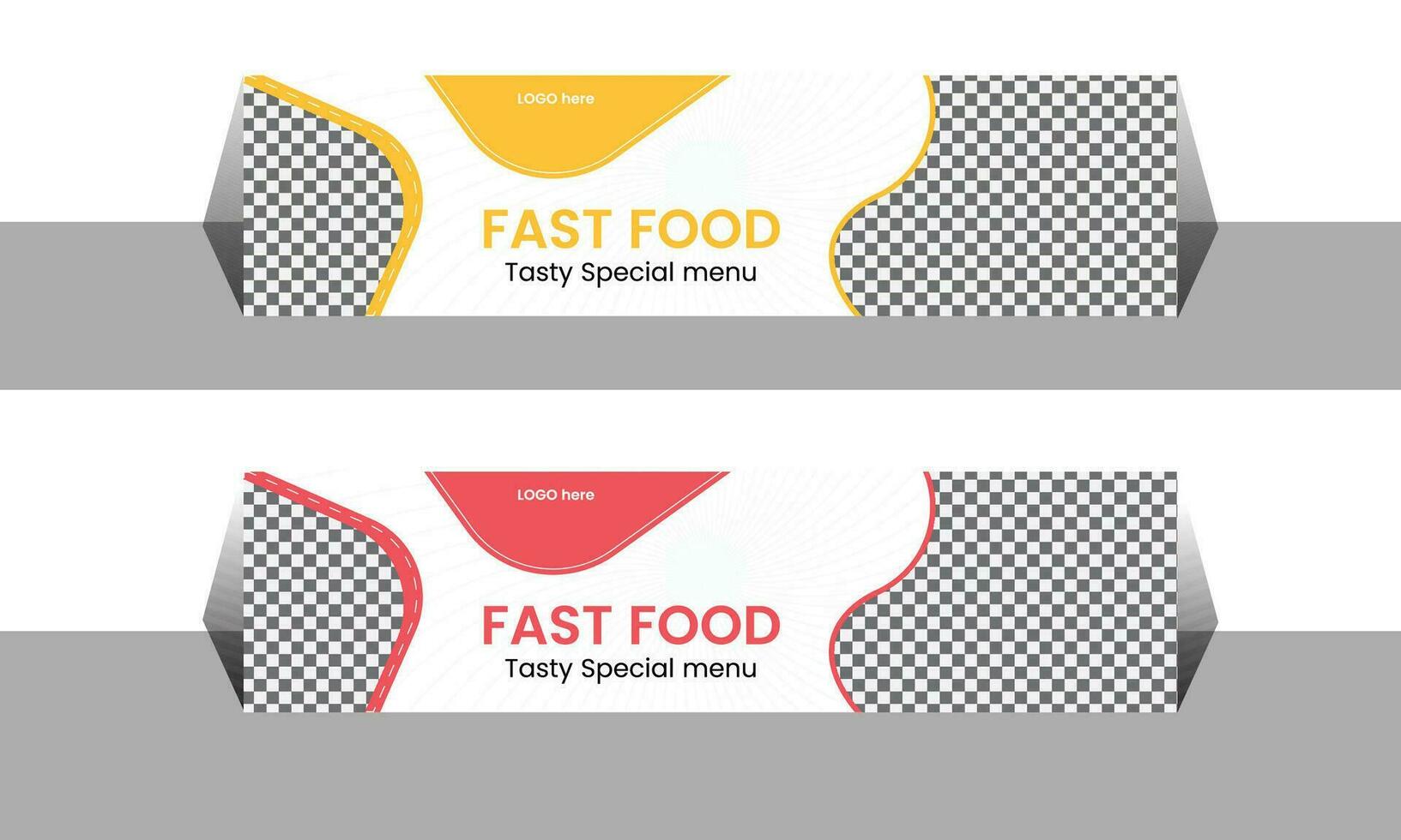 Fast food web banner and social media design vector