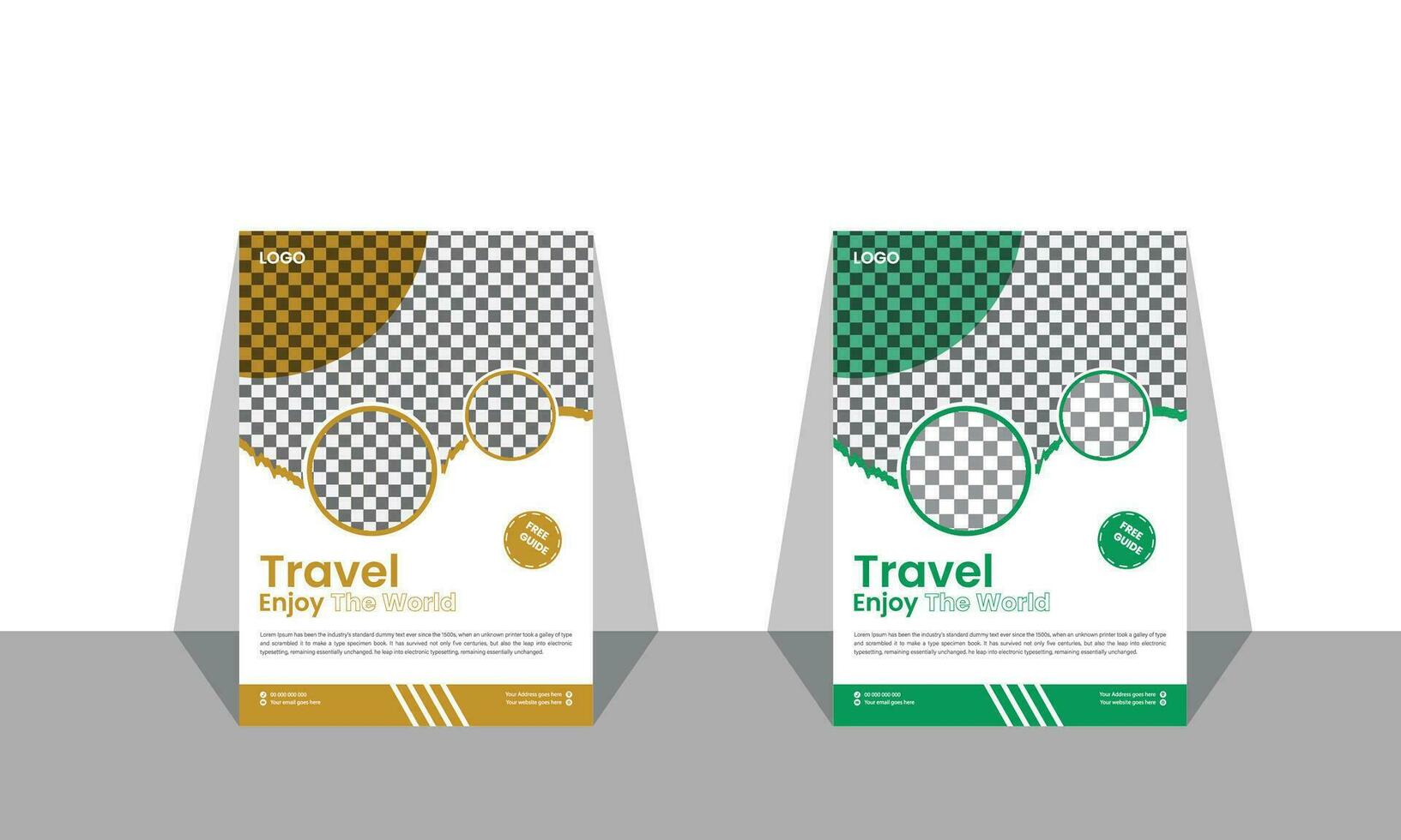 Free vector travel flyer template with photo