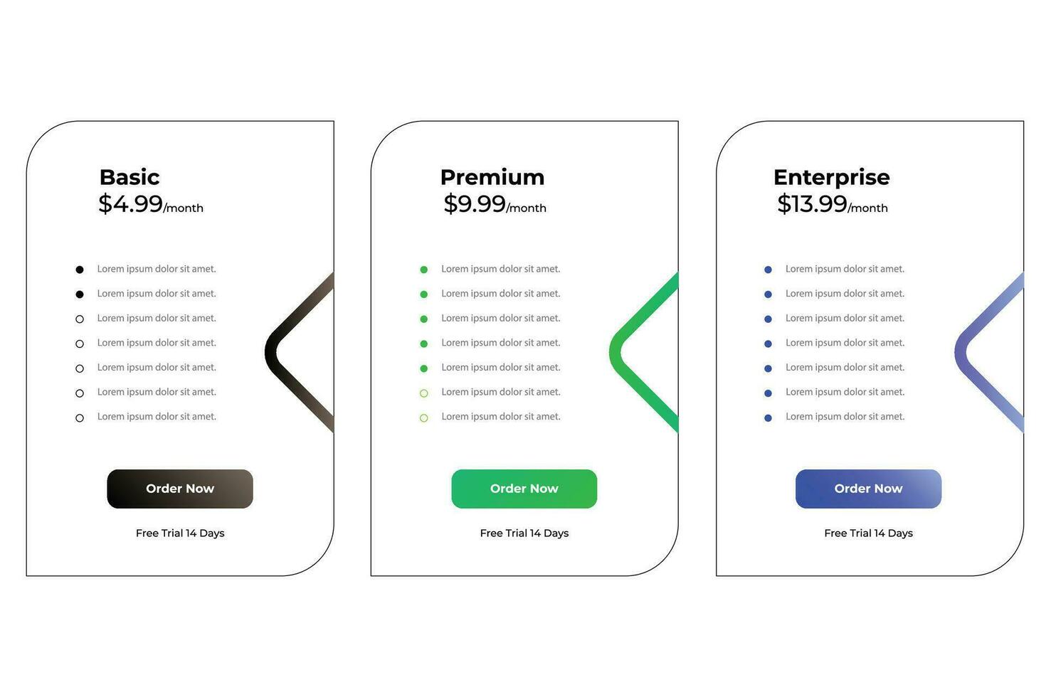 Product Pricing Service Card Design vector