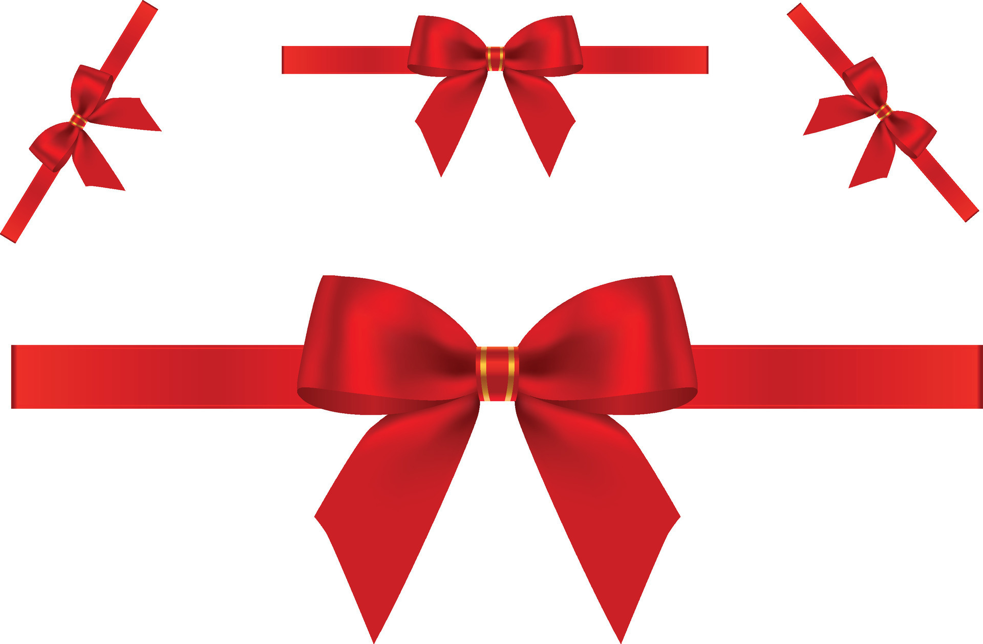 Red Gift Ribbon Vector Gift bows with ribbons Vector illustration