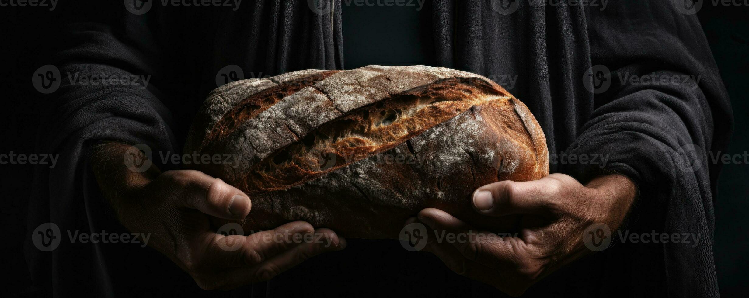 Fresh tasty bread background photo