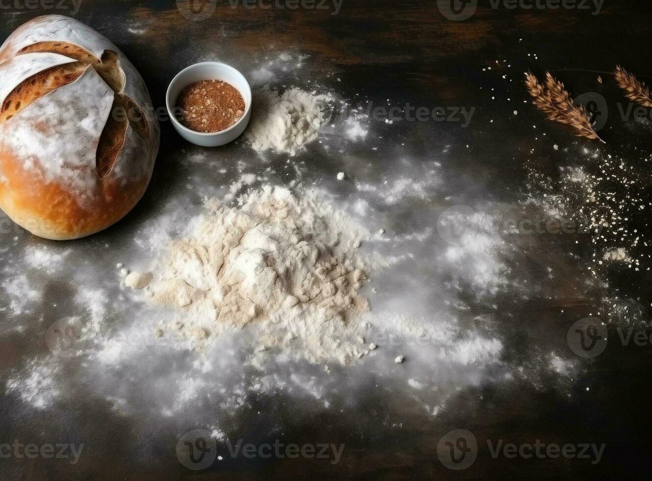 Fresh tasty bread background photo