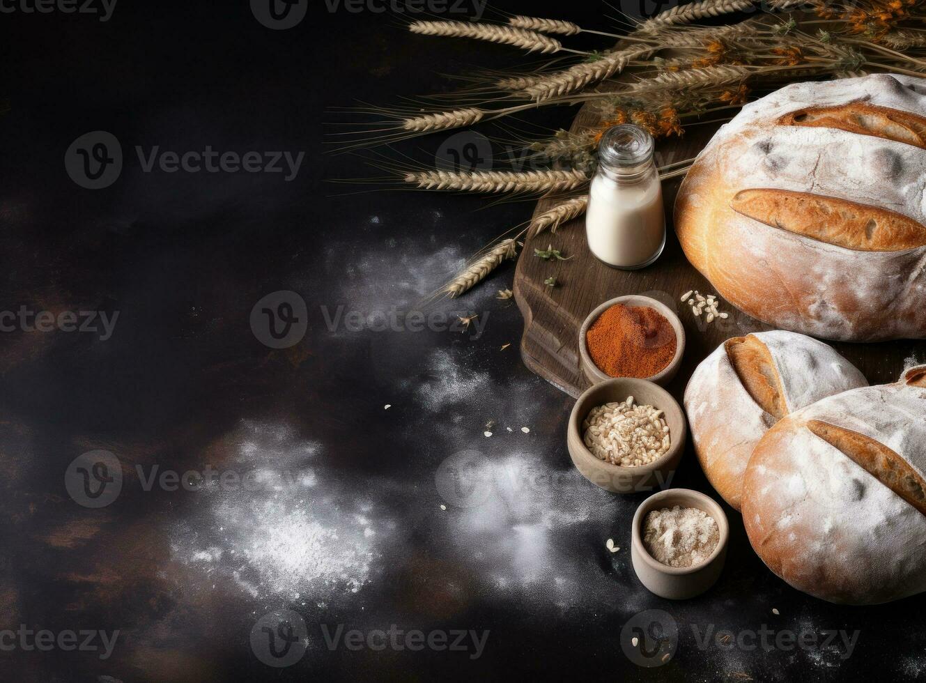 Fresh tasty bread background photo