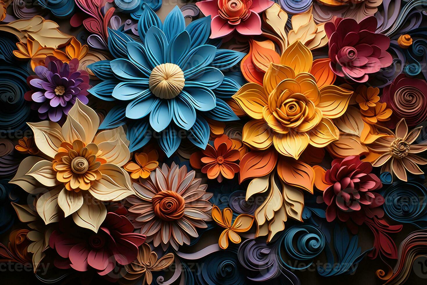 Floral 3d Vivid Background photo