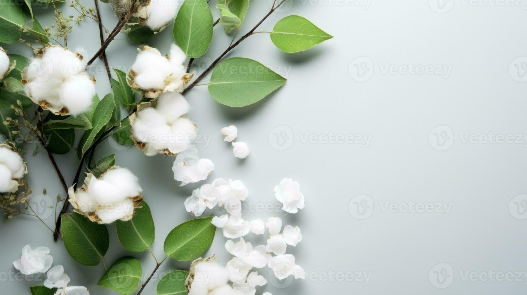 Cotton flowers on the tree photo