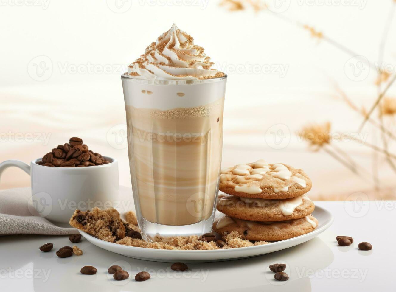 Coffee latte with cream photo