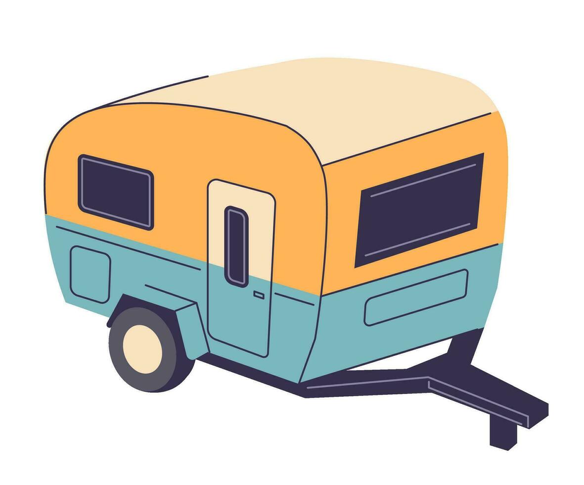 RV or trailer for traveling and tourism vector