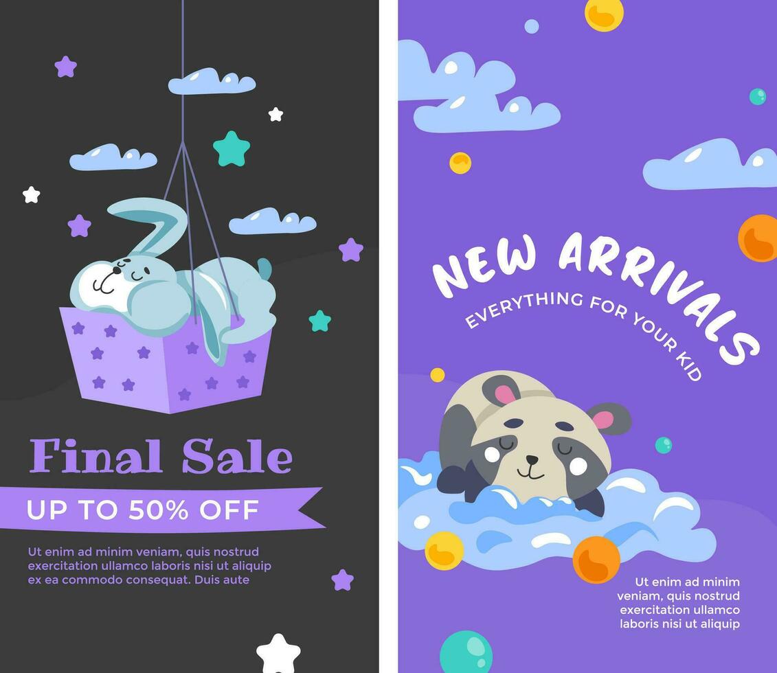New arrivals, everything for your kid shop store vector