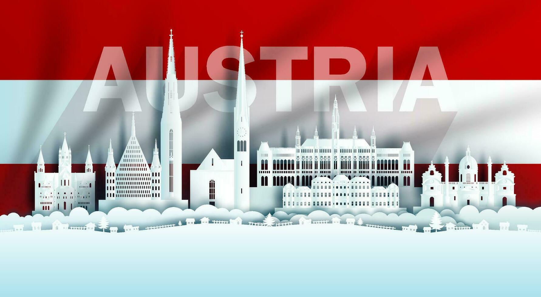 ilustración aniversario celebracion Austria día en austriaco bandera antecedentes. vector