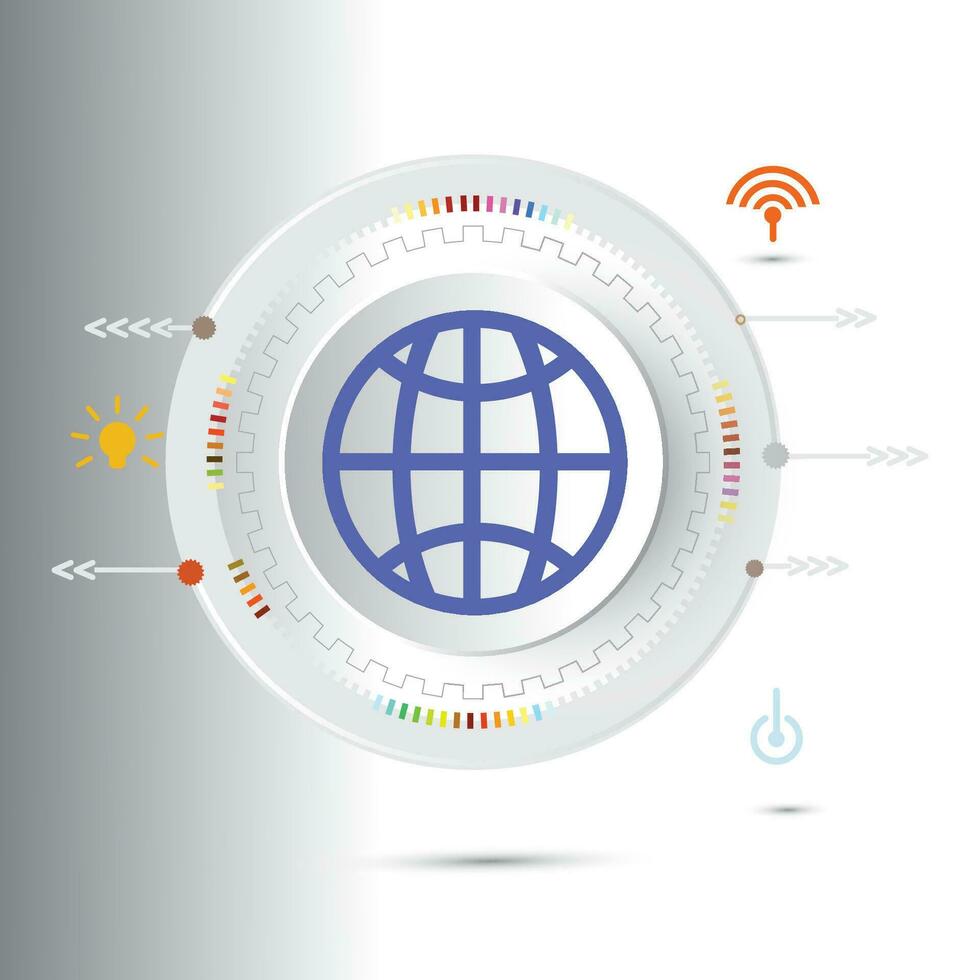 Hi-tech digital electronic engineering telecoms technology concept with icon. vector