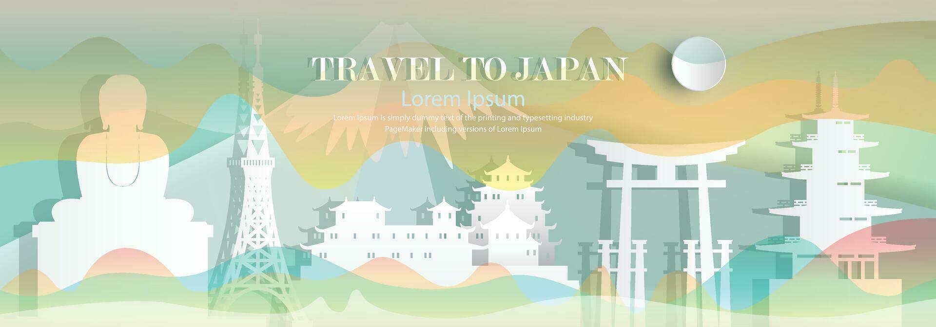 negocio folleto moderno diseño turismo a Japón. vector