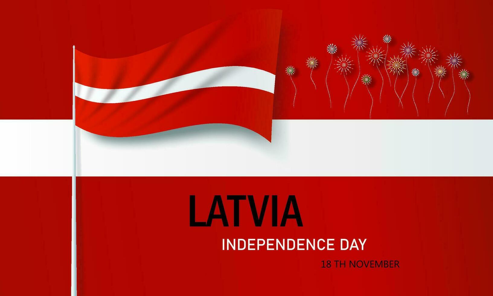 Letonia nacional día vector ilustración con nación banderas