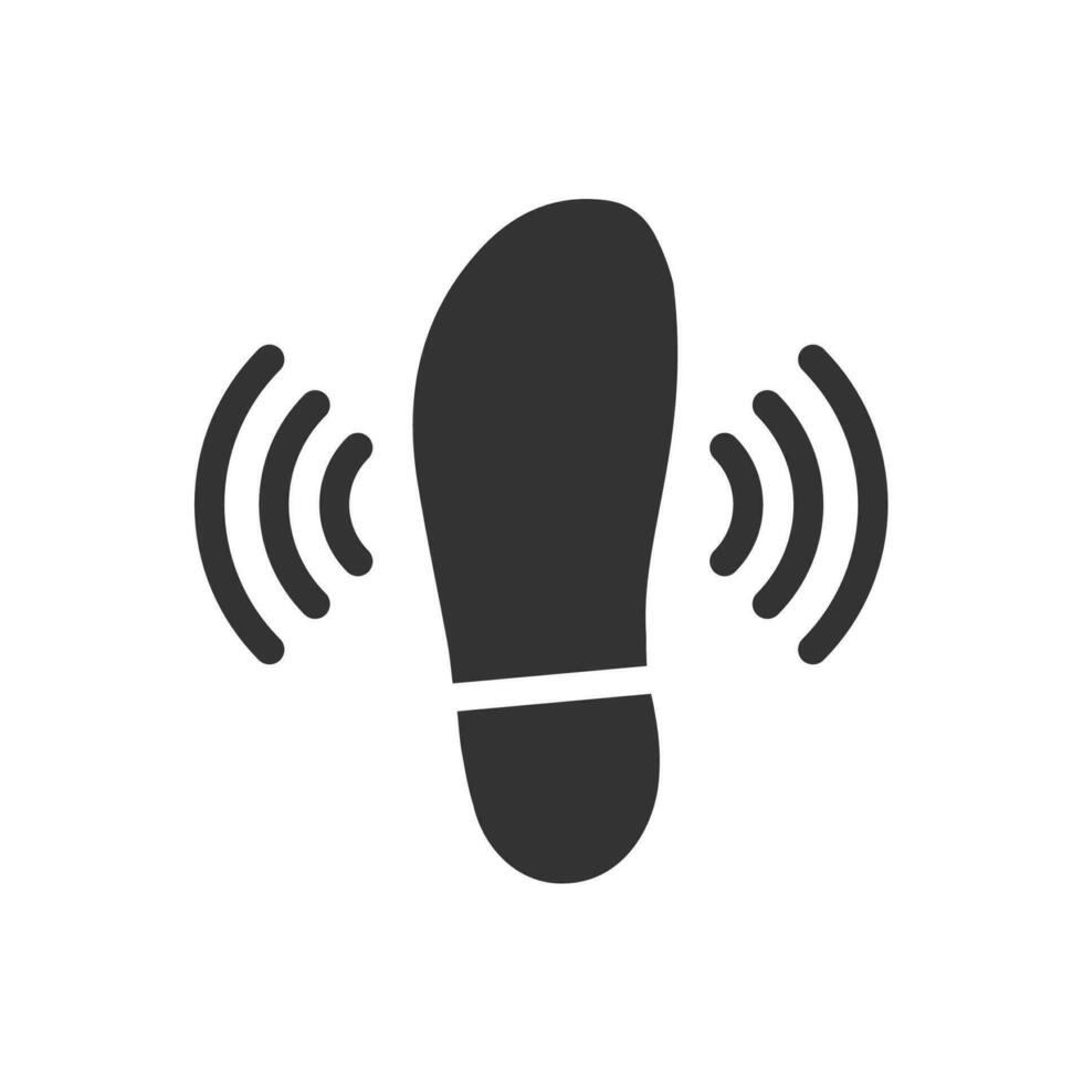 Vector illustration of footprints icon in dark color and white background