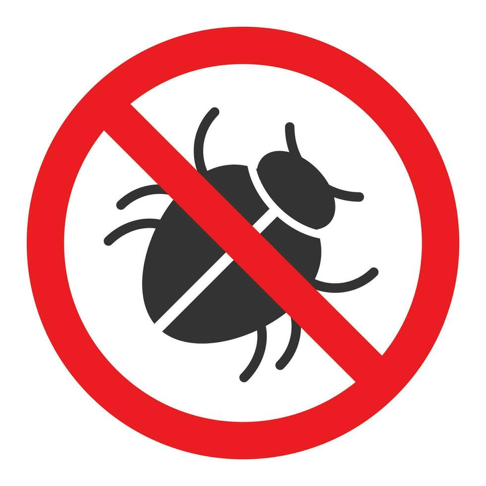 Vector illustration of ban for viruses computer icon in dark color and white background