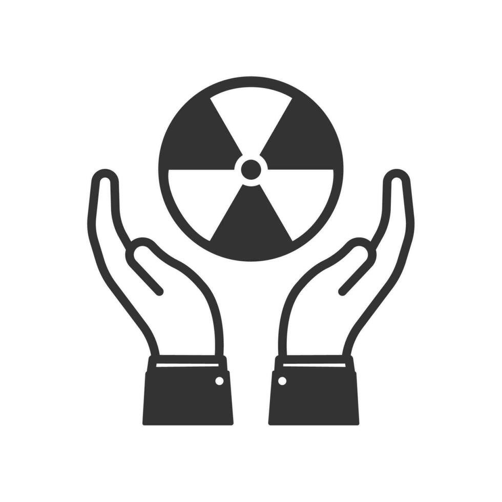 Vector illustration of nuclear saving icon in dark color and white background