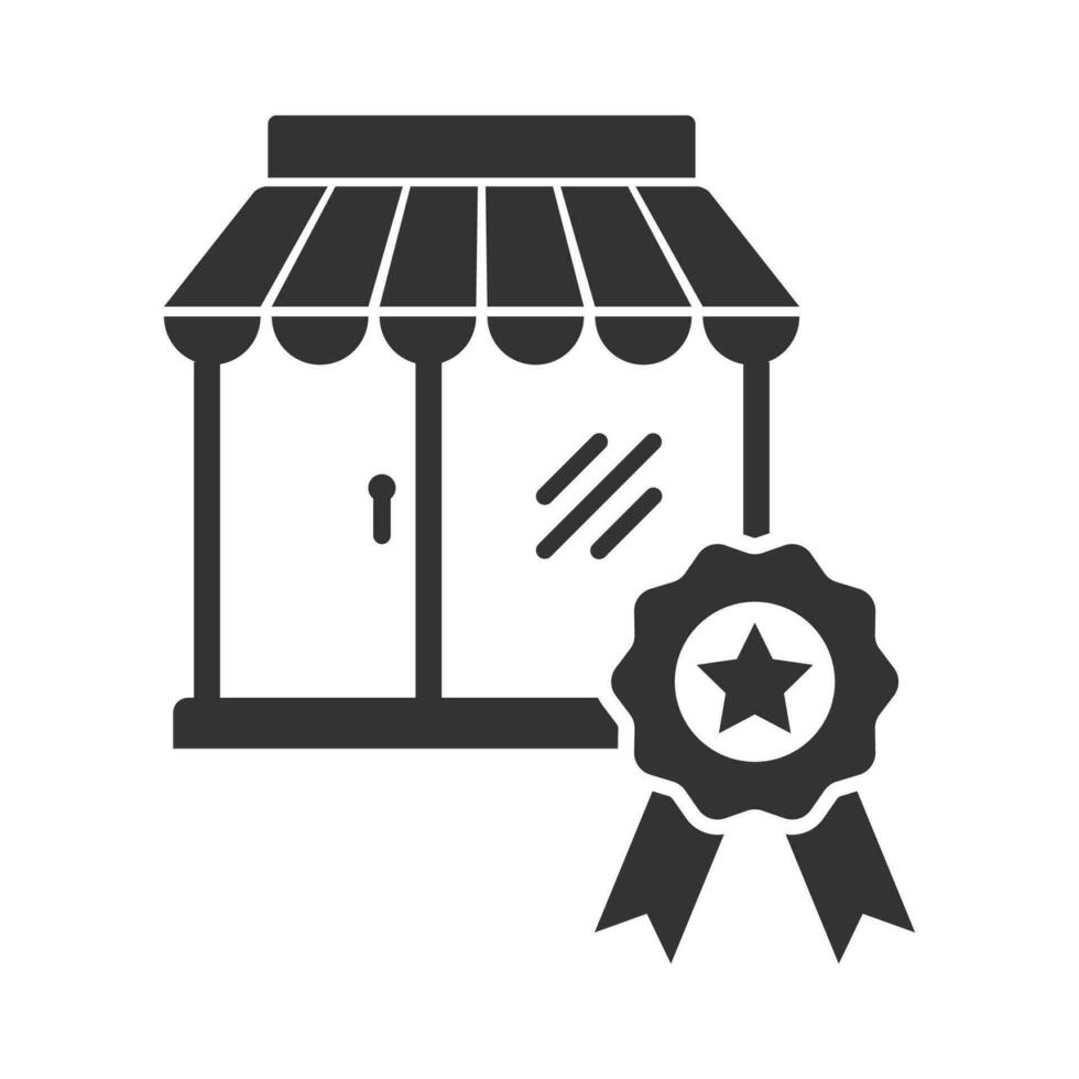 vector ilustración de mercado certificado icono en oscuro color y blanco antecedentes