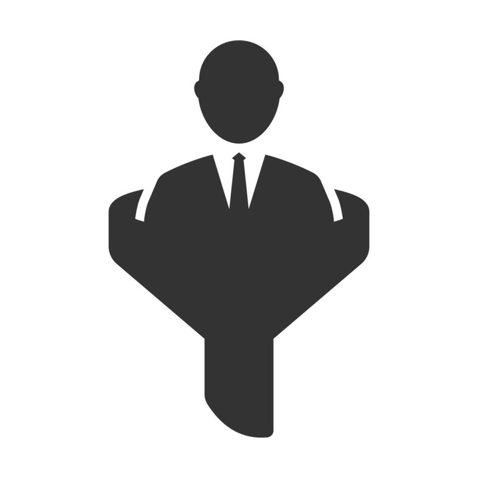 Vector illustration of employee filters icon in dark color and white background