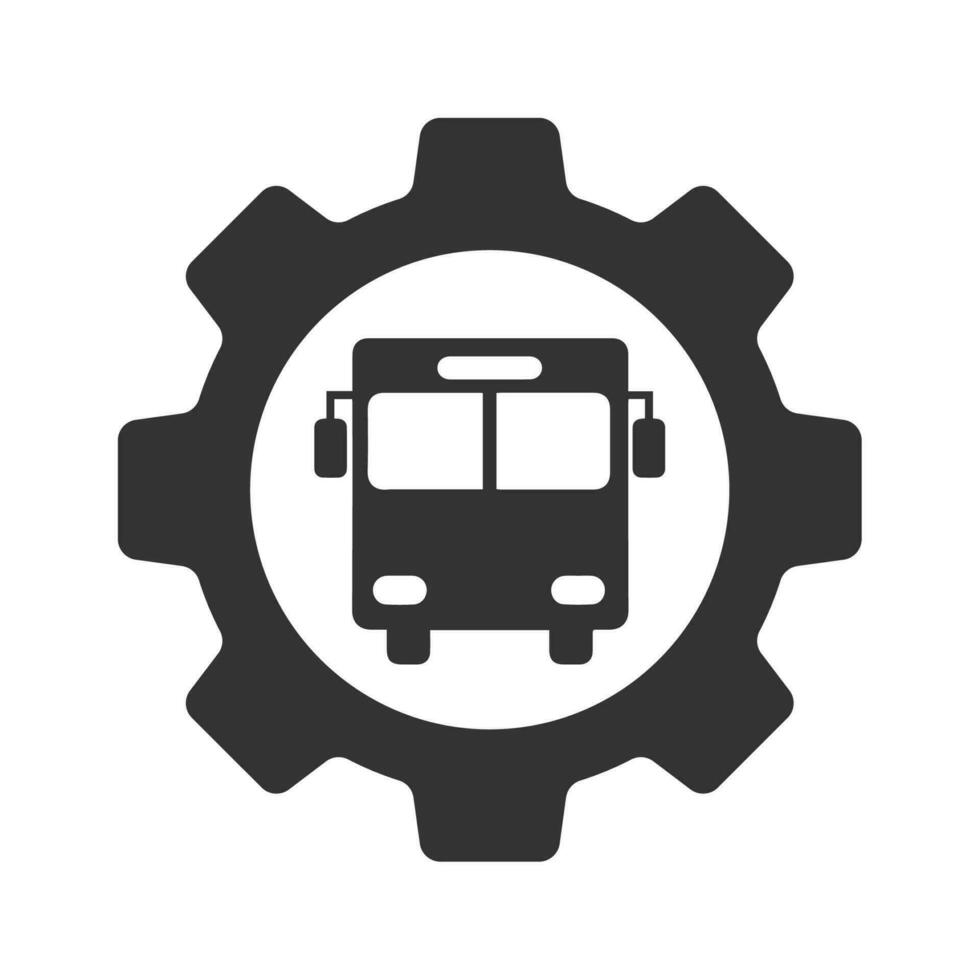 vector ilustración de autobús Servicio icono en oscuro color y blanco antecedentes