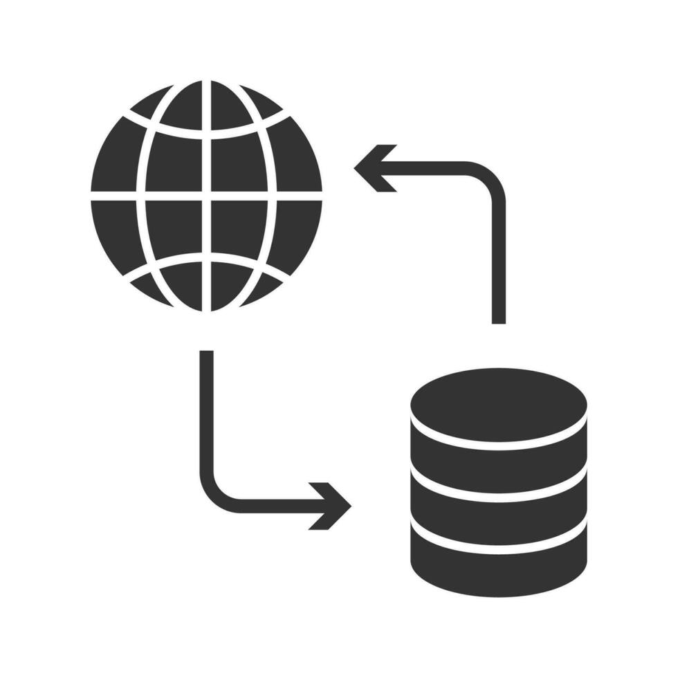 vector ilustración de red bases de datos icono en oscuro color y blanco antecedentes