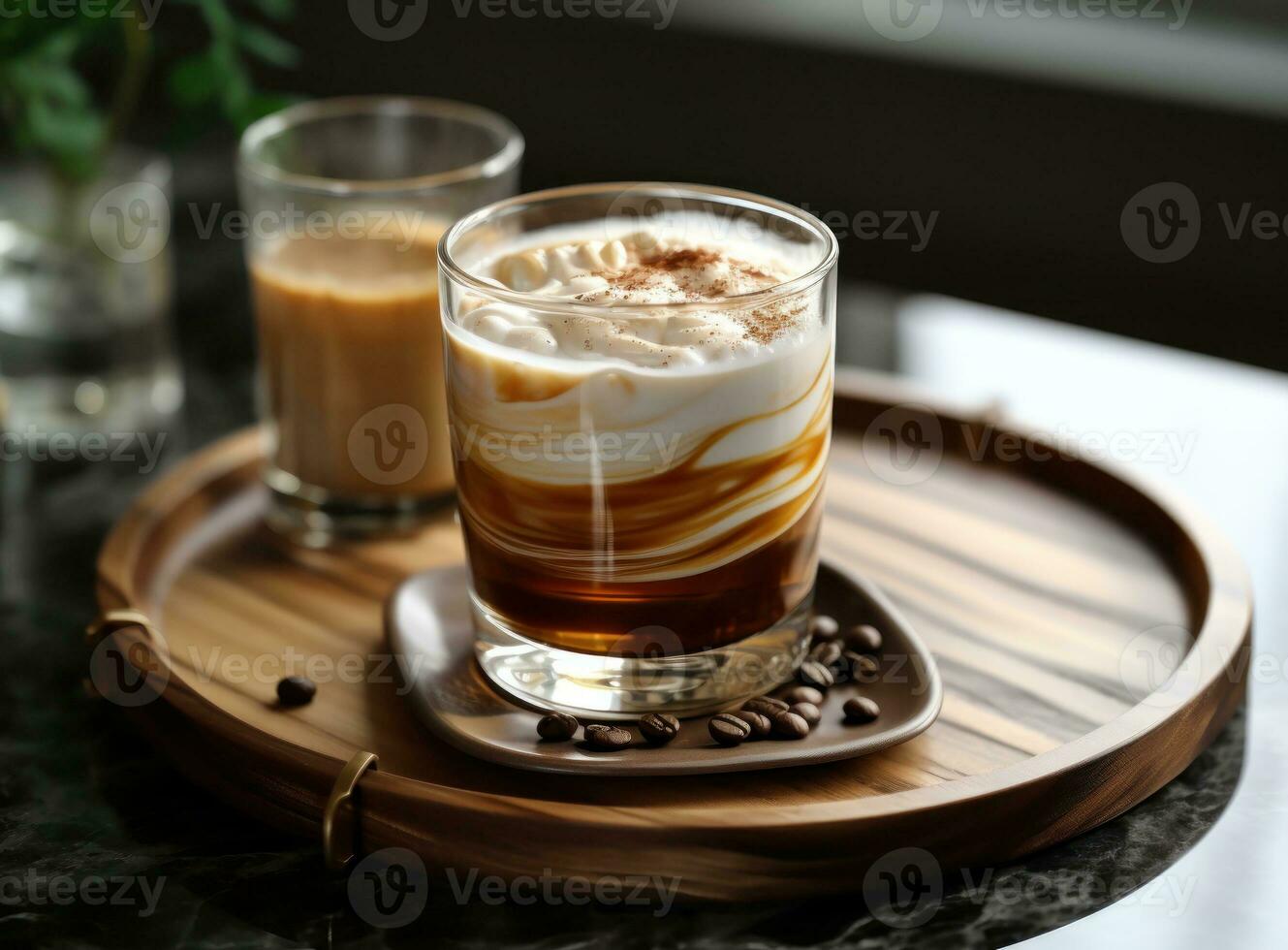 Latte coffee with cream photo