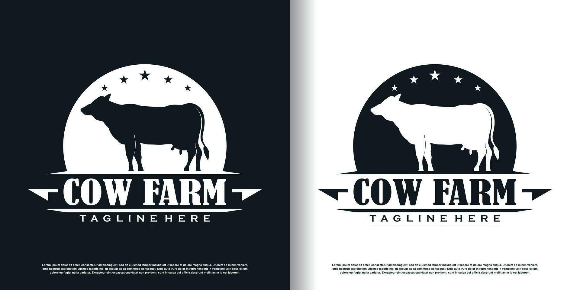 vaca logo diseño para negocio prima vector