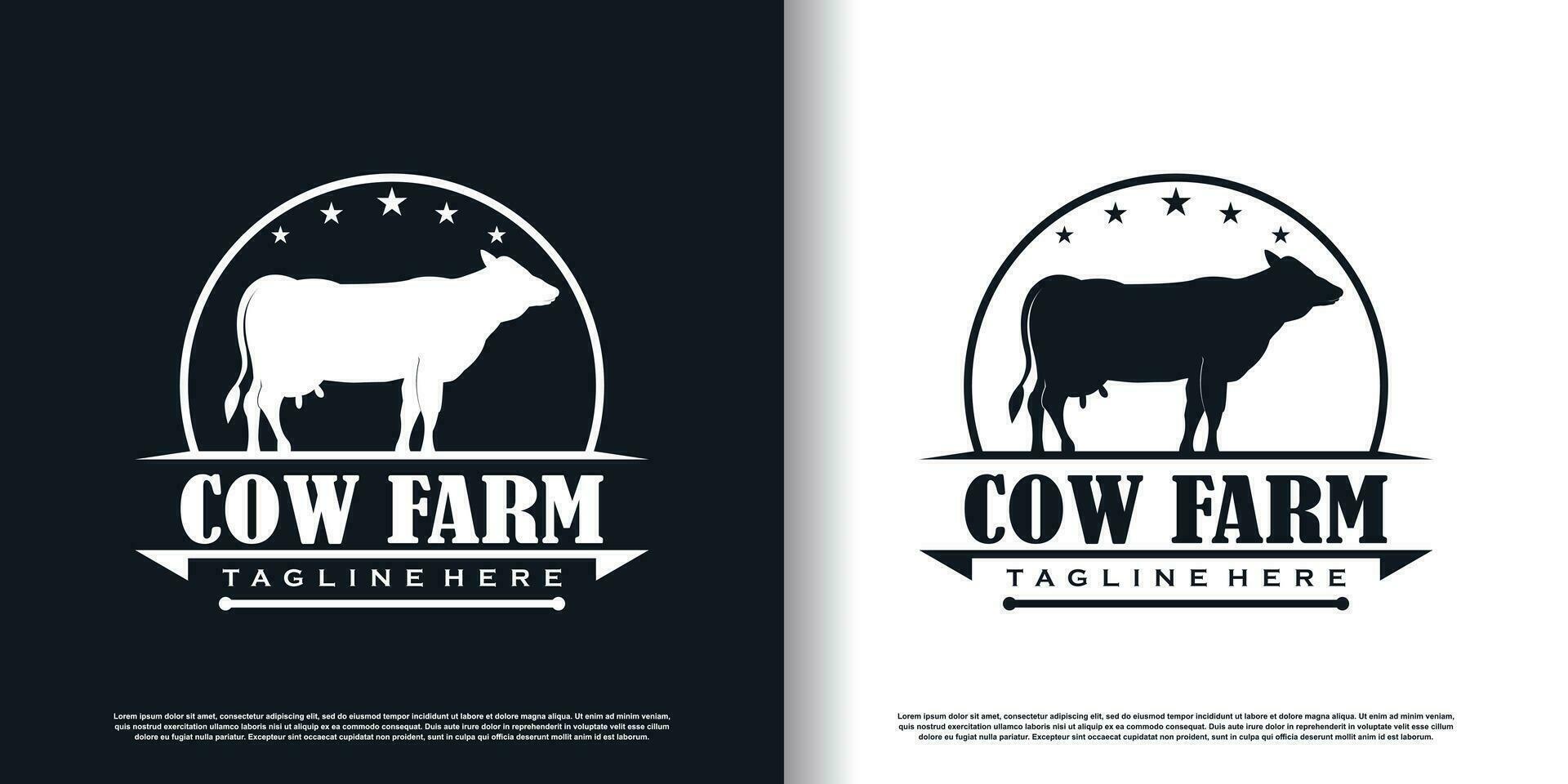 Cow logo design for business Premium Vector