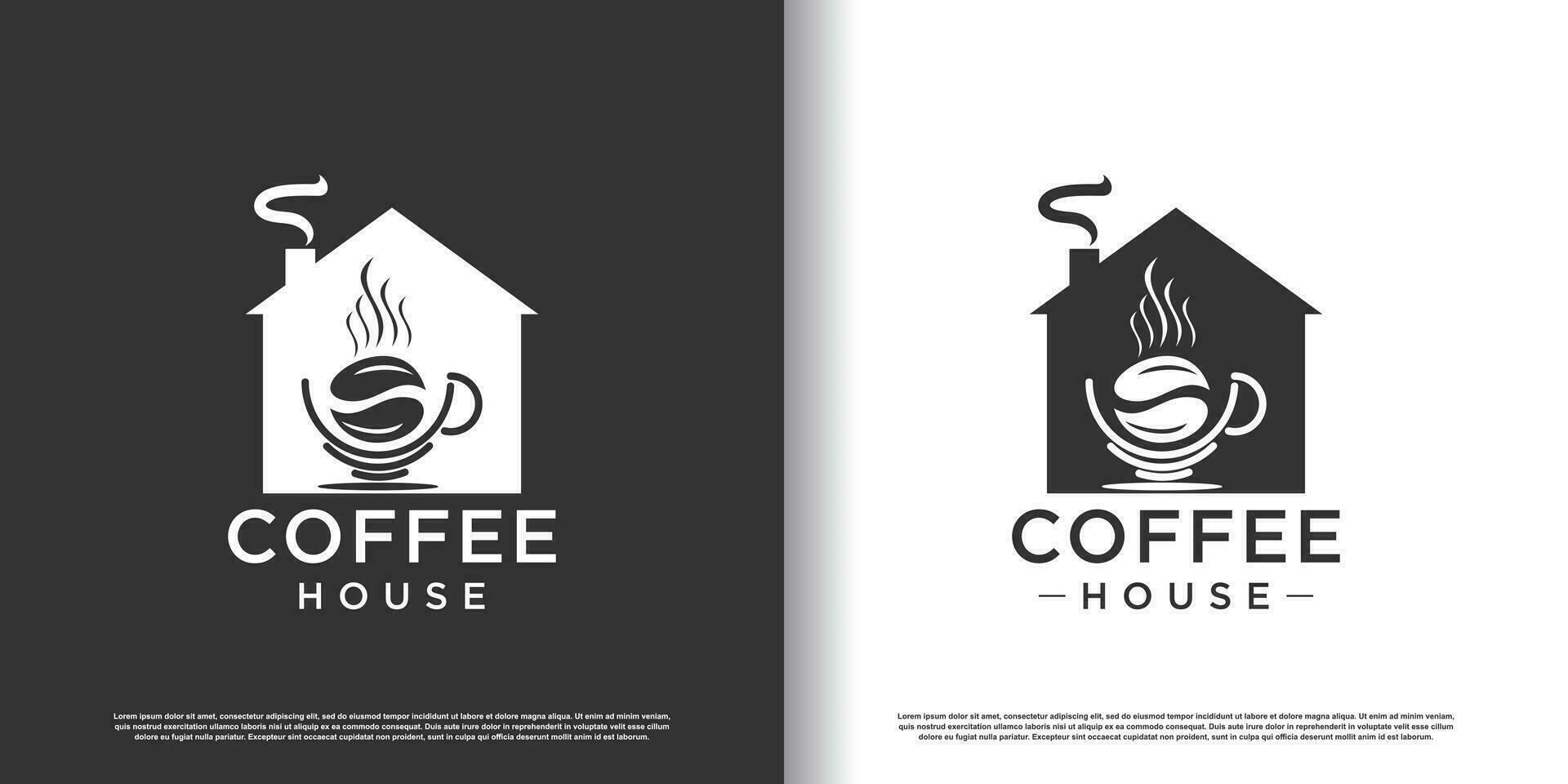 coffee logo design with creative and unique concept premium vector