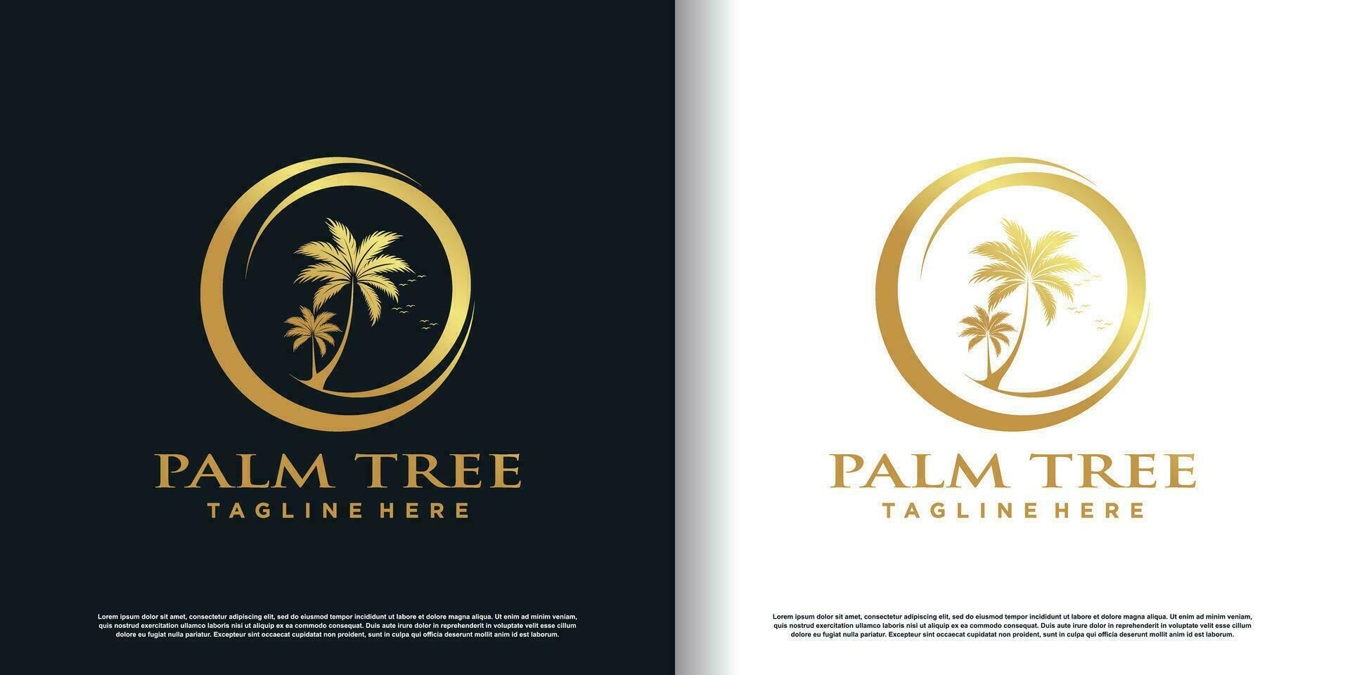 palm logo design with creative unique concept premium vector