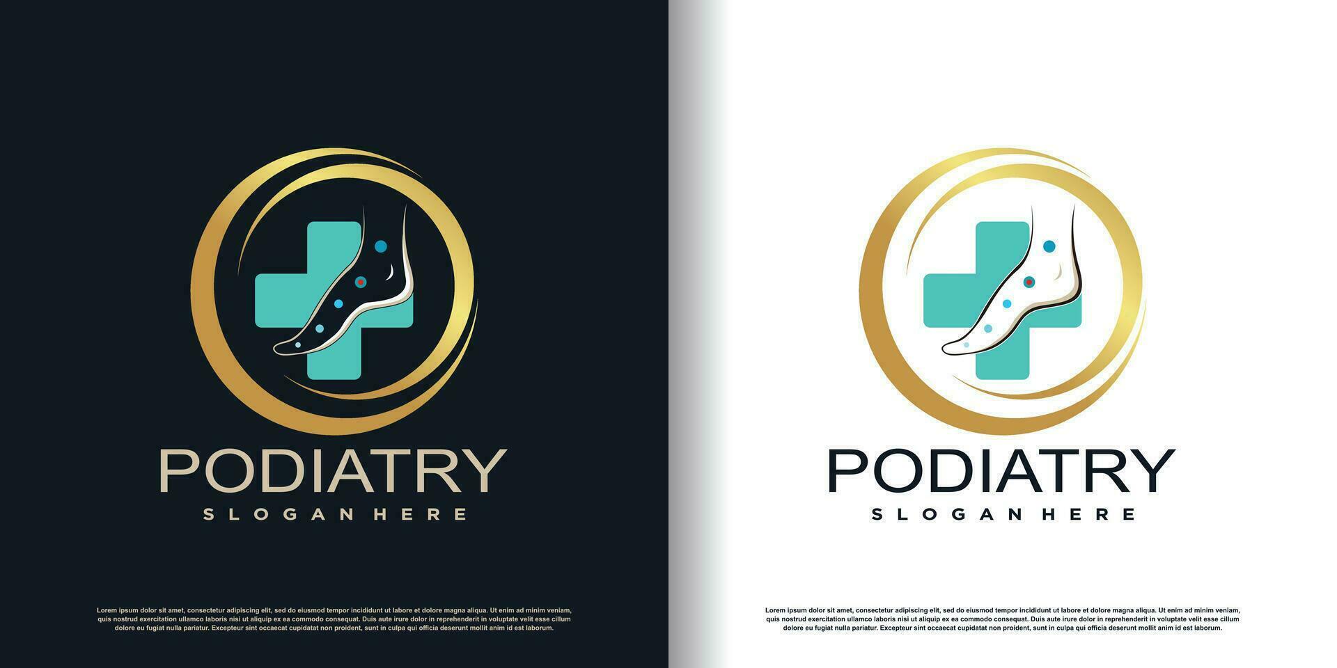 podiatry logo icon with creative concept design premium vector