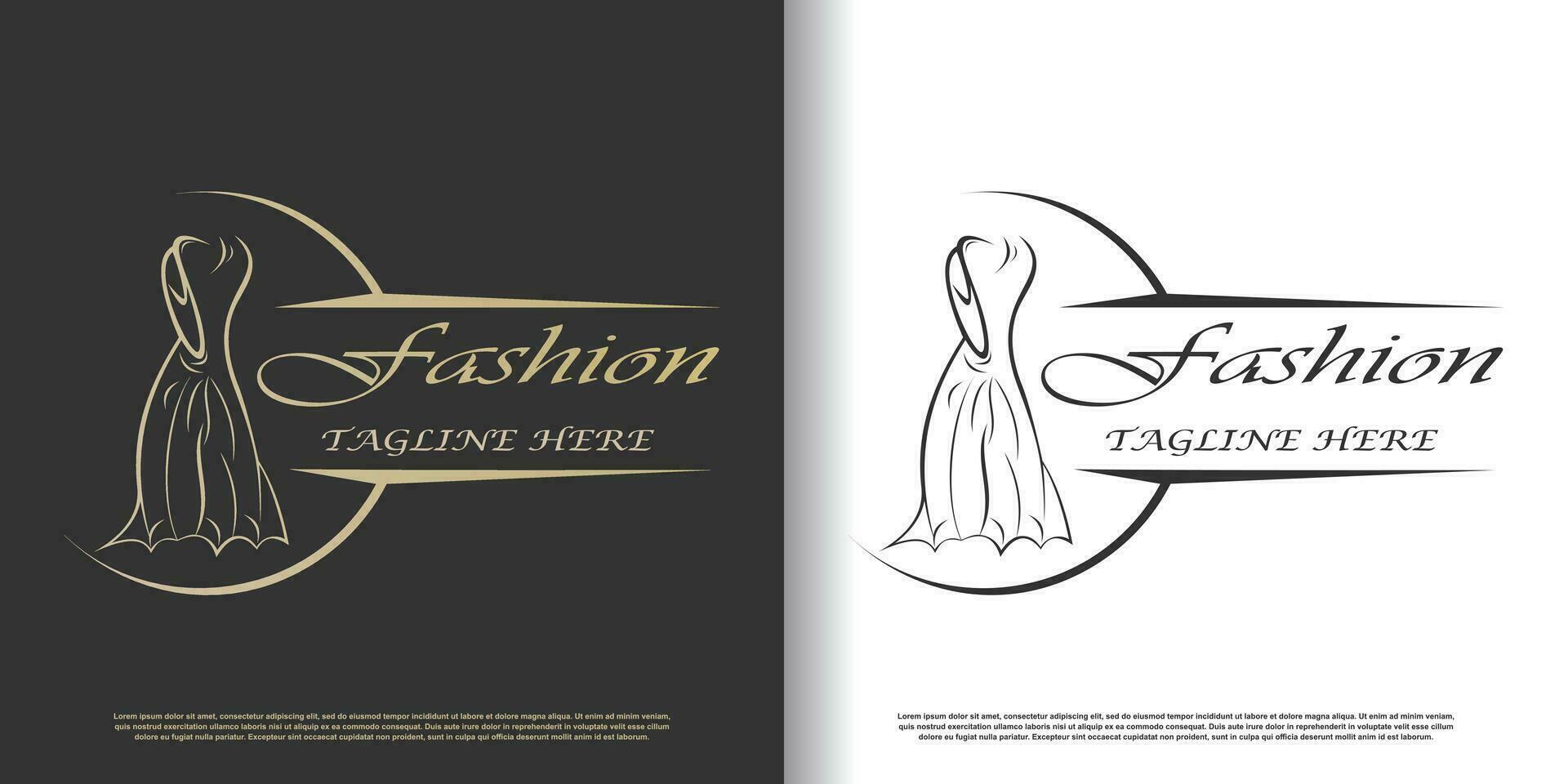 Moda logo diseño modelo con creativo concepto prima vector