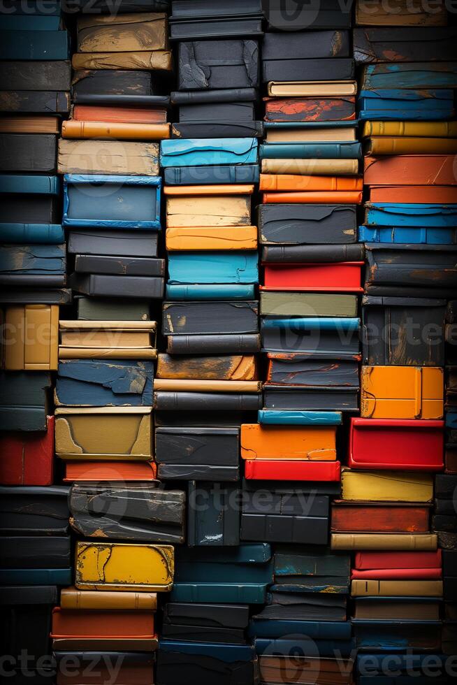Abstract hypnotic illusion of books. photo