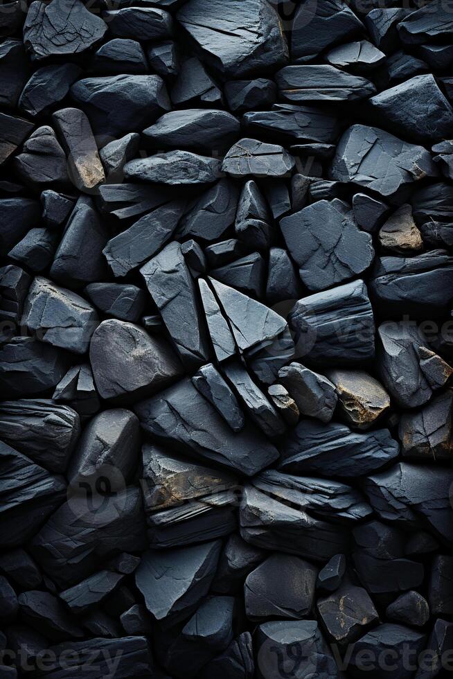 Black stone wall texture background. photo