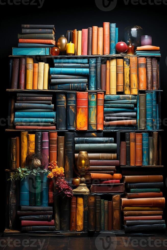 Abstract hypnotic illusion of books. photo