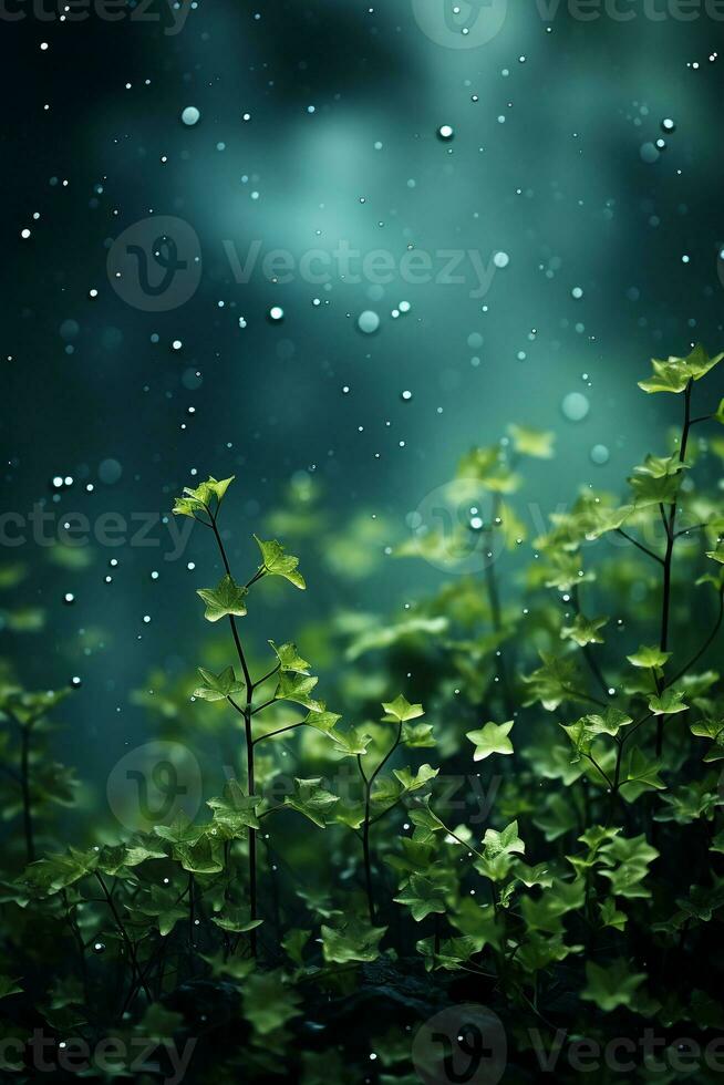 Magical green solid background. AI generative photo