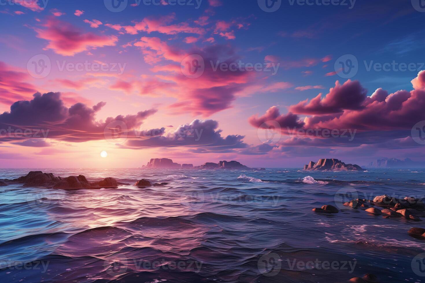 Beautiful photoshop noisy and vibrant colors, dradient sky. photo