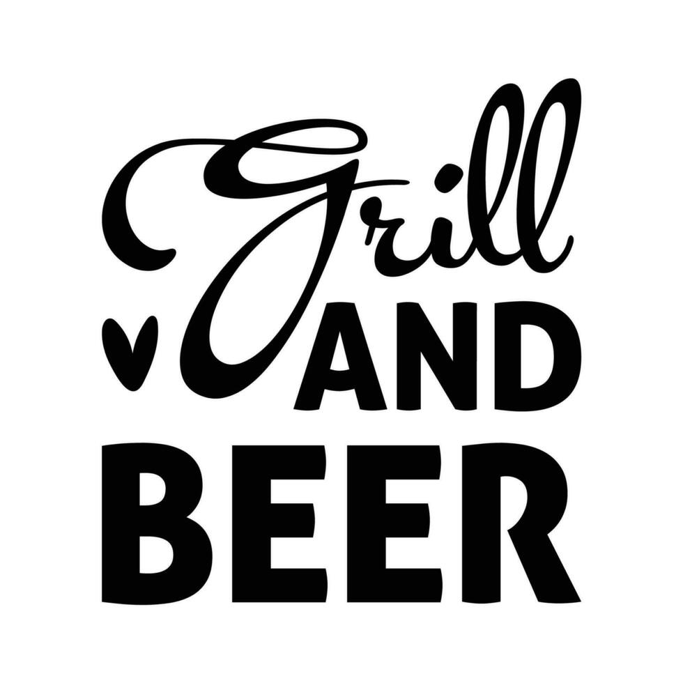 Grill and beer vector