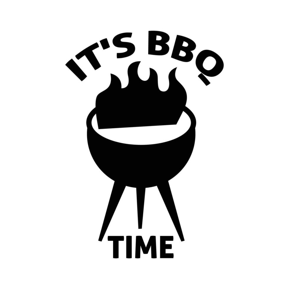 It's BBQ time fathers day design vector