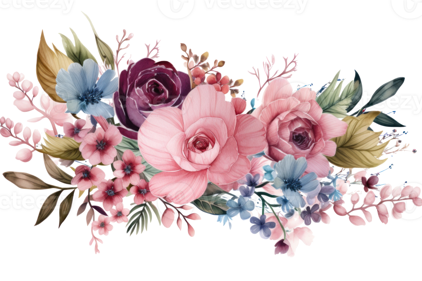 waterverf bloemen boor geïsoleerd png