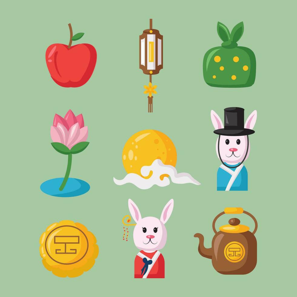 Chuseok day element icon vector