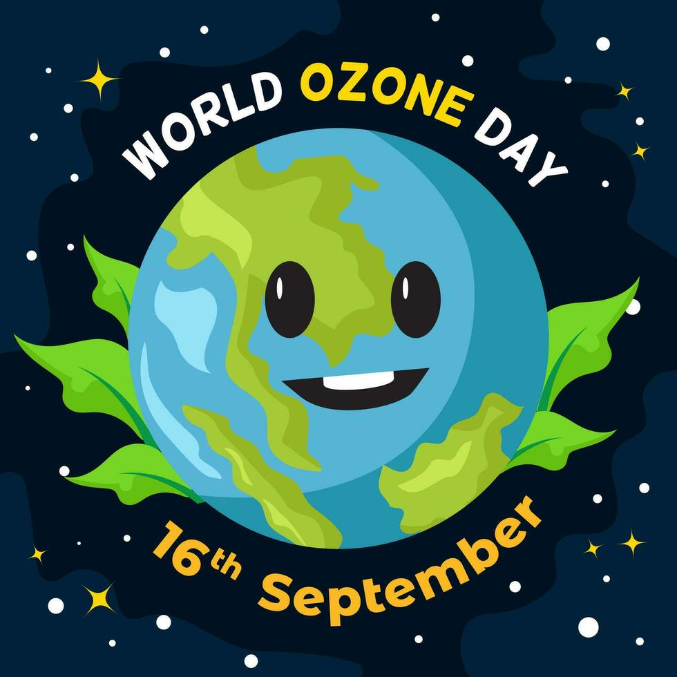 World ozone day background vector
