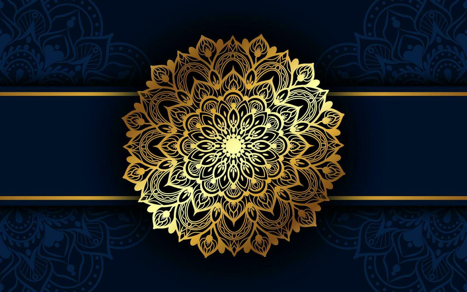 Fondo de mandala de lujo con decoración dorada. vector