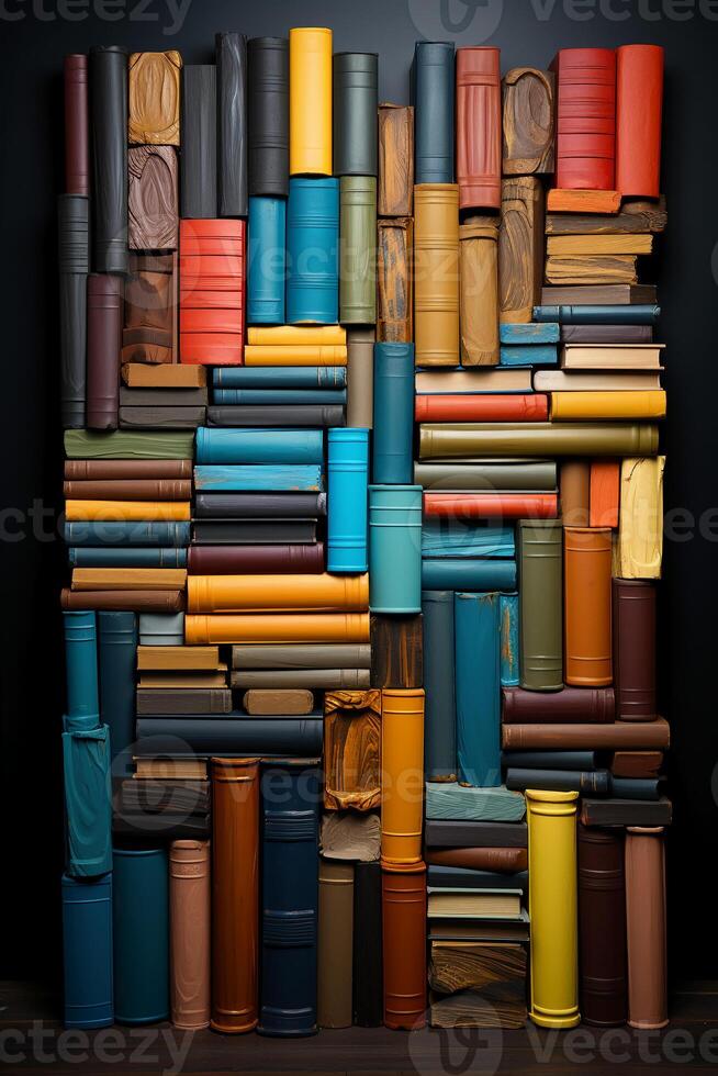 Abstract hypnotic illusion of books. photo