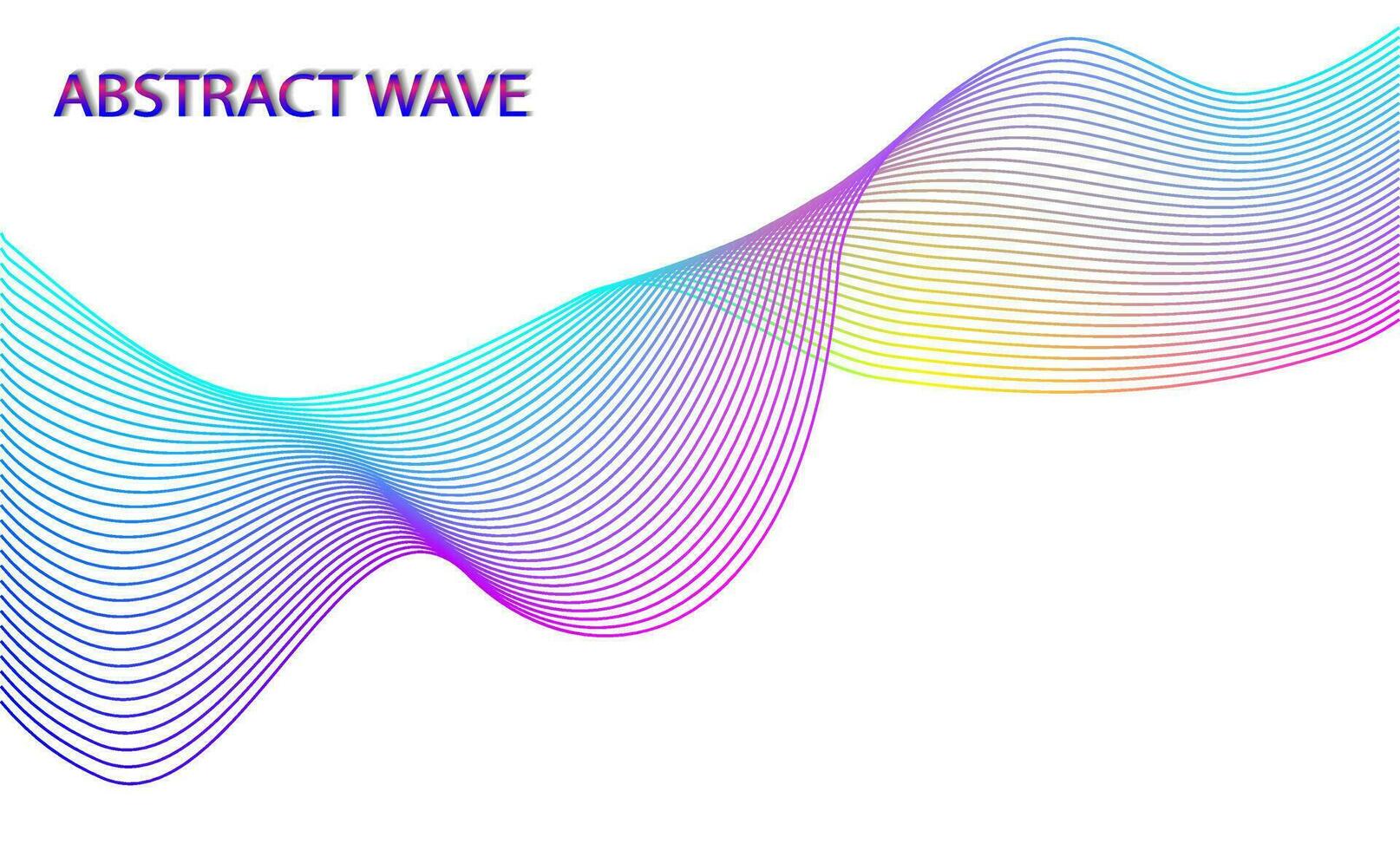 Abstract wave background, blend tool lines, neon colors in gradient on white background vector