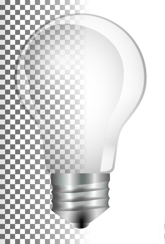 Electric realistic glass light bulb, vector illustration in eps 10 format for SC6 without raster effects
