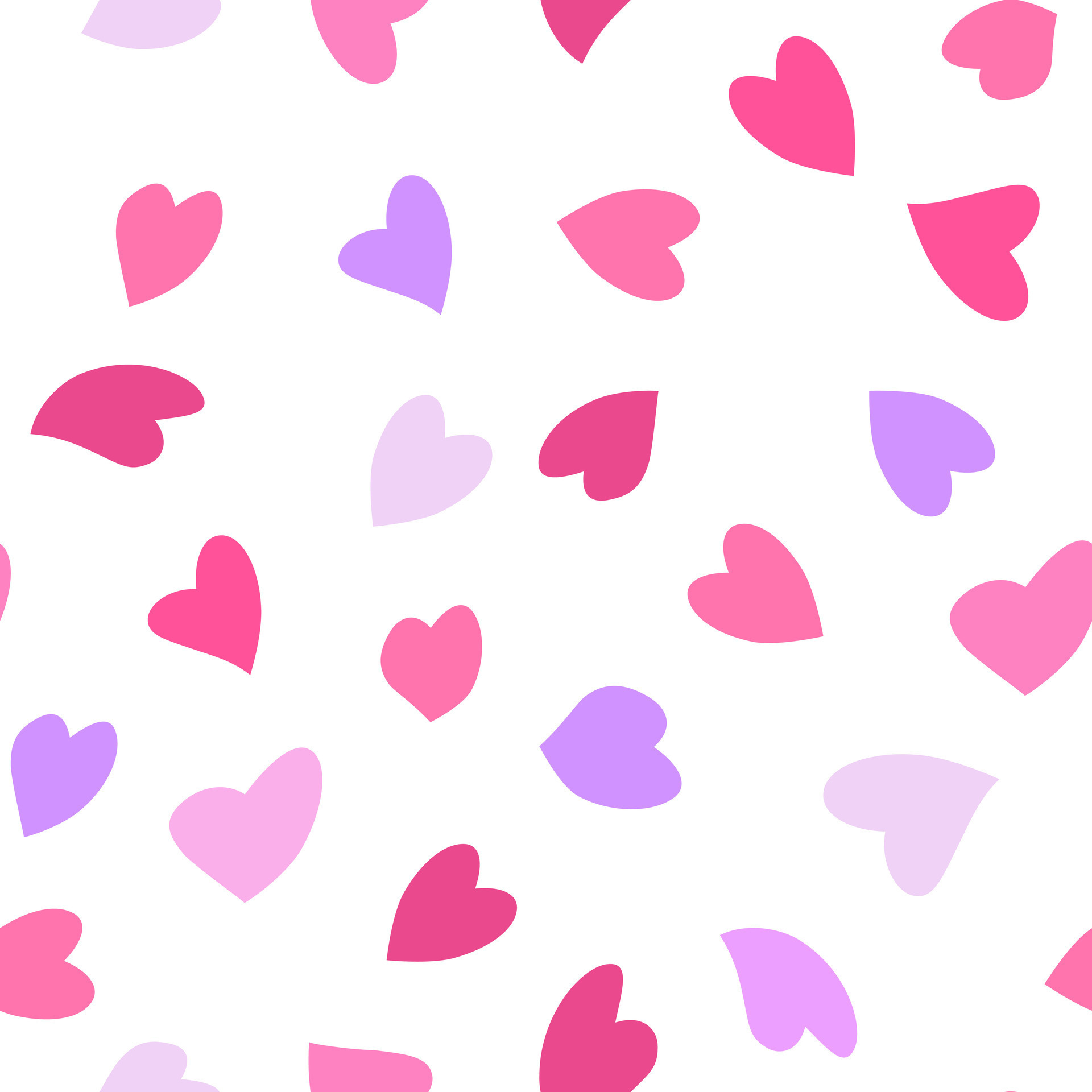 Seamless pink valentines background hearts vector pattern • wall